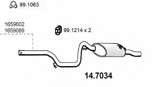 14.7034 ASSO Exhaust Pipe