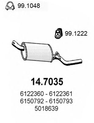 14.7035 ASSO Exhaust System End Silencer