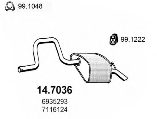 14.7036 ASSO Exhaust System End Silencer