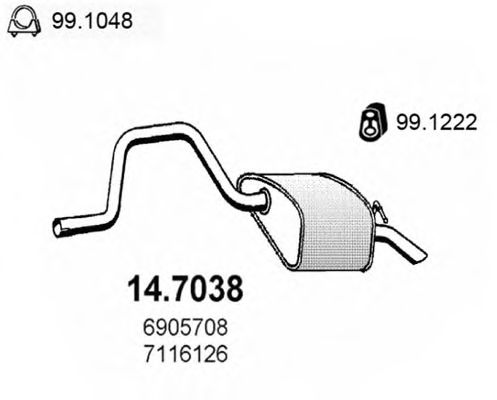 14.7038 ASSO Exhaust System End Silencer