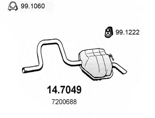 14.7049 ASSO Exhaust System End Silencer