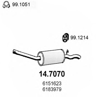 14.7070 ASSO Exhaust System End Silencer