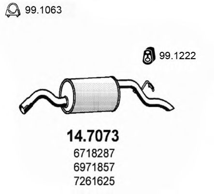 14.7073 ASSO Exhaust System End Silencer