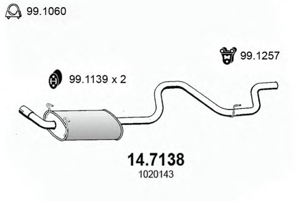 14.7138 ASSO Exhaust System End Silencer