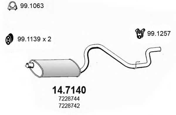 14.7140 ASSO Exhaust System End Silencer
