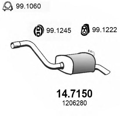 14.7150 ASSO Exhaust System End Silencer