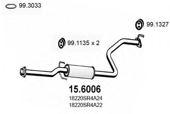15.6006 ASSO Exhaust System Middle Silencer