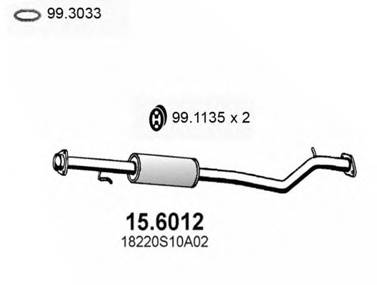 15.6012 ASSO Exhaust System Middle Silencer