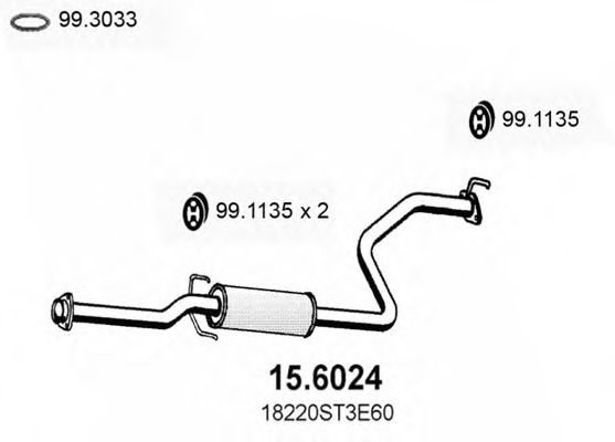 15.6024 ASSO Exhaust System Middle Silencer