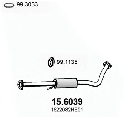15.6039 ASSO Exhaust System Middle Silencer