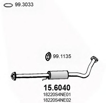 15.6040 ASSO Exhaust System Middle Silencer