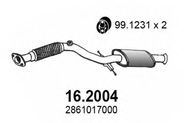 16.2004 ASSO Exhaust System Middle Silencer