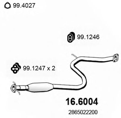 16.6004 ASSO Exhaust System Middle Silencer