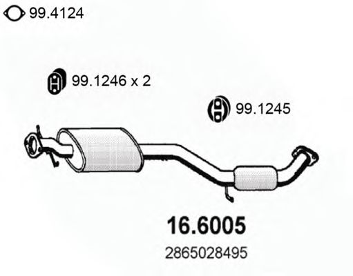 16.6005 ASSO Exhaust System Middle Silencer