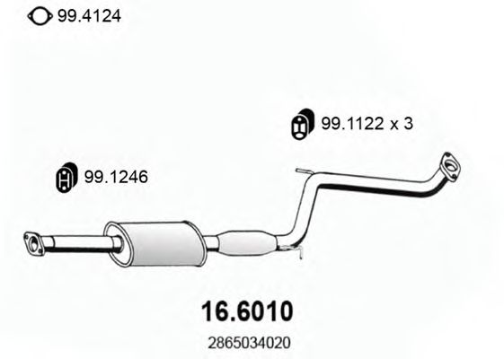 16.6010 ASSO Exhaust System Middle Silencer