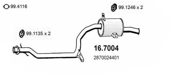 16.7004 ASSO Exhaust System End Silencer