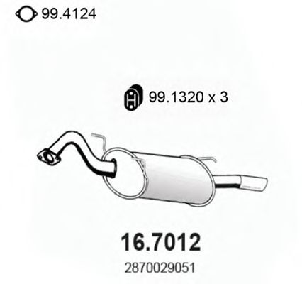 16.7012 ASSO Exhaust System End Silencer