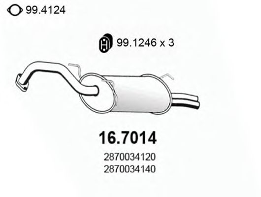 16.7014 ASSO Exhaust System End Silencer