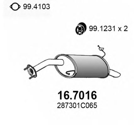 16.7016 ASSO Exhaust System End Silencer