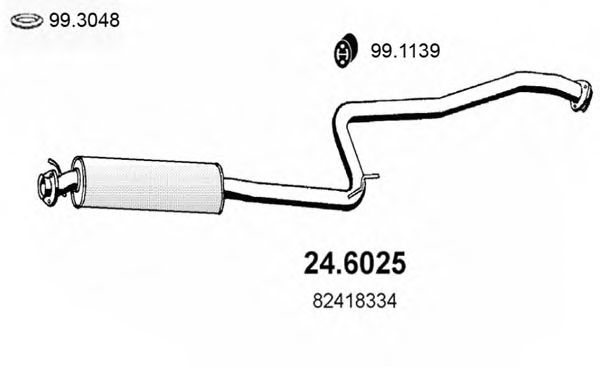 24.6025 ASSO Exhaust System Middle Silencer