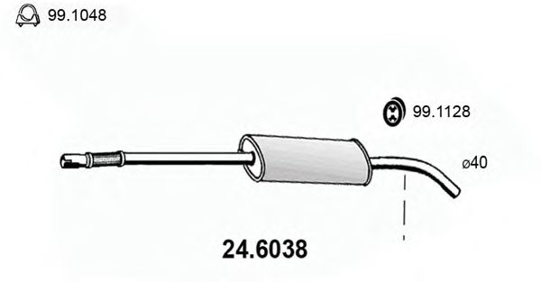 24.6038 ASSO Middle Silencer