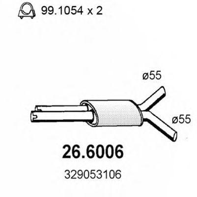 26.6006 ASSO Middle Silencer