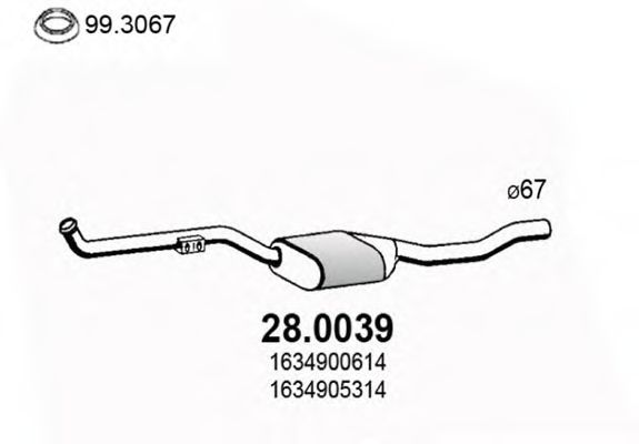 28.0039 ASSO Exhaust System Catalytic Converter