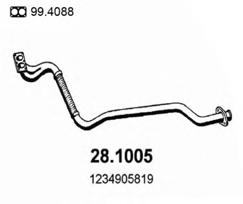 28.1005 ASSO Exhaust System Exhaust Pipe