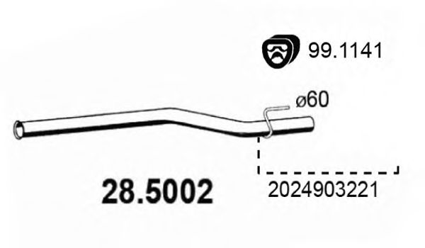 28.5002 ASSO Тормозная система Комплект тормозных колодок, дисковый тормоз