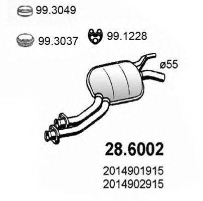 28.6002 ASSO Brake Pad Set, disc brake