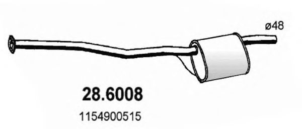28.6008 ASSO Exhaust System Middle Silencer