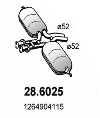 28.6025 ASSO Exhaust System Middle Silencer