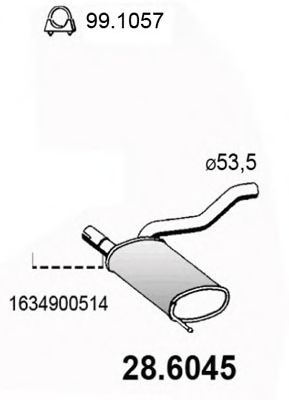 28.6045 ASSO Exhaust System Middle Silencer