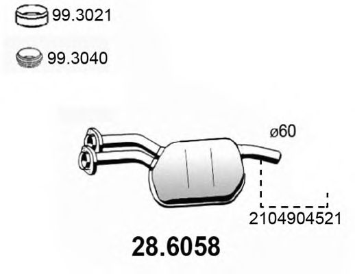 28.6058 ASSO Middle Silencer