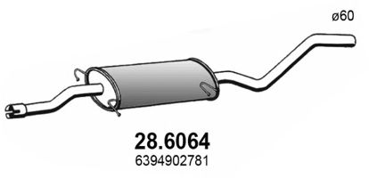 28.6064 ASSO Abgasanlage Mittelschalldämpfer