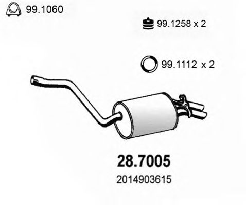 28.7005 ASSO Exhaust System End Silencer