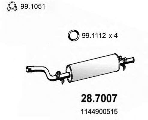 28.7007 ASSO Exhaust System End Silencer