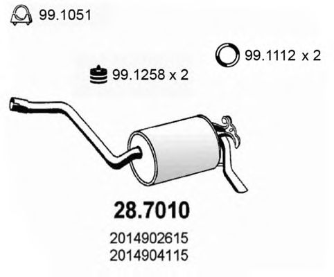 28.7010 ASSO Exhaust System End Silencer