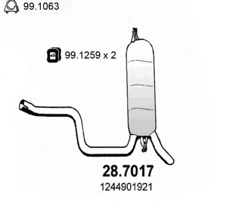 28.7017 ASSO Exhaust System End Silencer