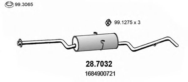 28.7032 ASSO Exhaust System Middle Silencer