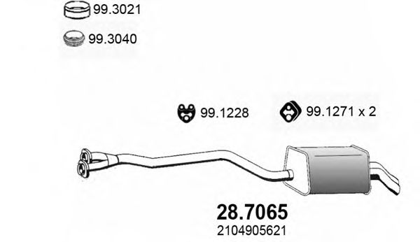 28.7065 ASSO Exhaust System End Silencer