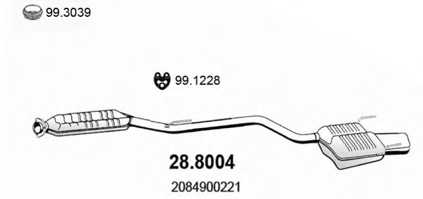 28.8004 ASSO Exhaust System Middle Silencer