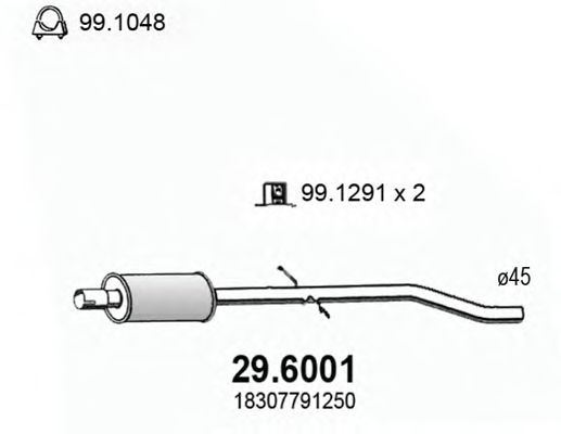 29.6001 ASSO Middle Silencer