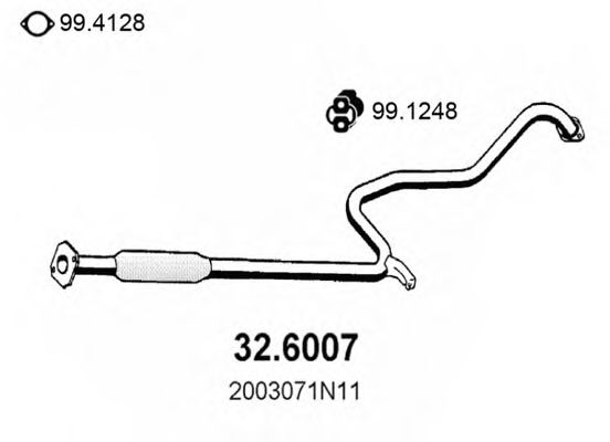 32.6007 ASSO Exhaust System Middle Silencer