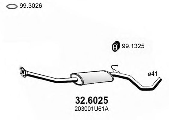 32.6025 ASSO Exhaust System Middle Silencer
