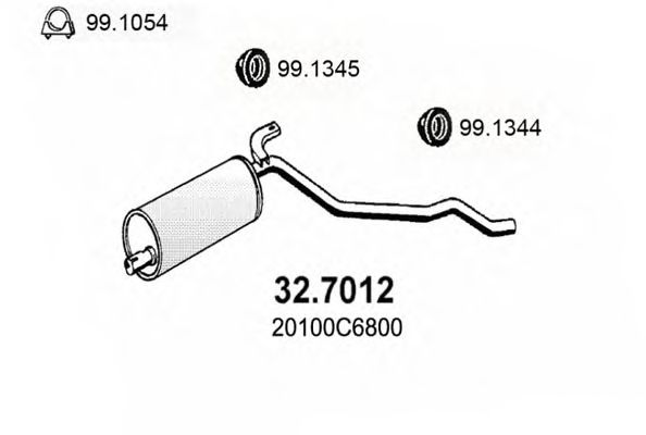 32.7012 ASSO Exhaust System Middle Silencer