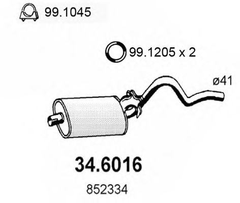 34.6016 ASSO Exhaust System Middle Silencer