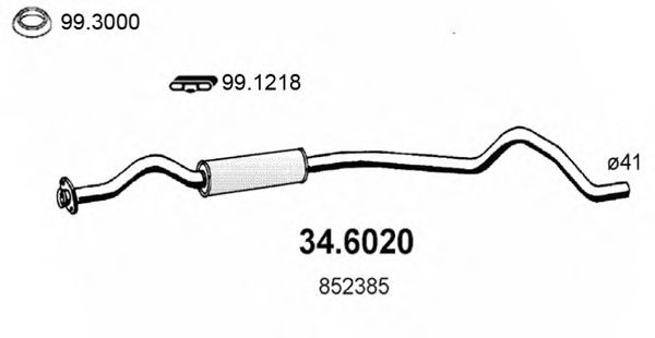 34.6020 ASSO Exhaust System Middle Silencer