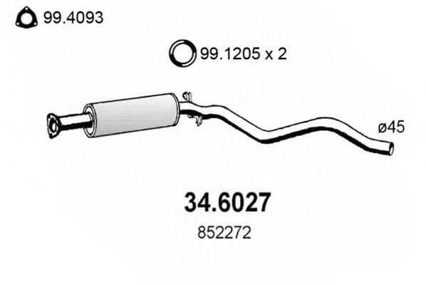 34.6027 ASSO Exhaust System Middle Silencer