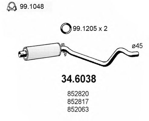 34.6038 ASSO Front Silencer
